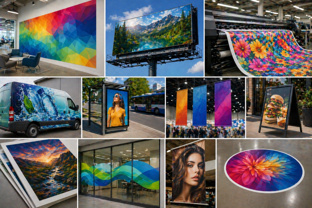 Vivid prints and signage showcase